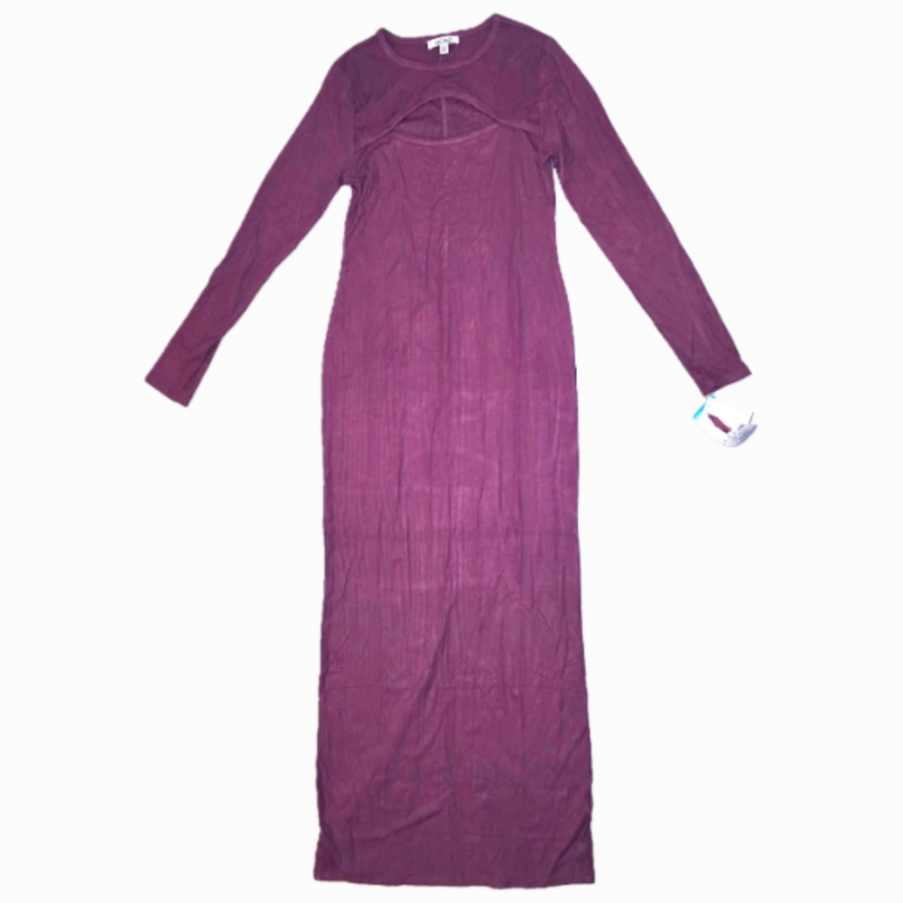 Edited Long Sleeve Maxi Dress in Plum